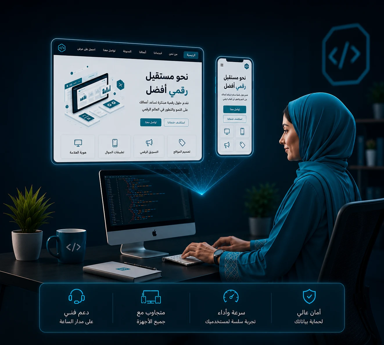 تصميم وتطوير موقع إلكتروني احترافي خلال 24 ساعة
